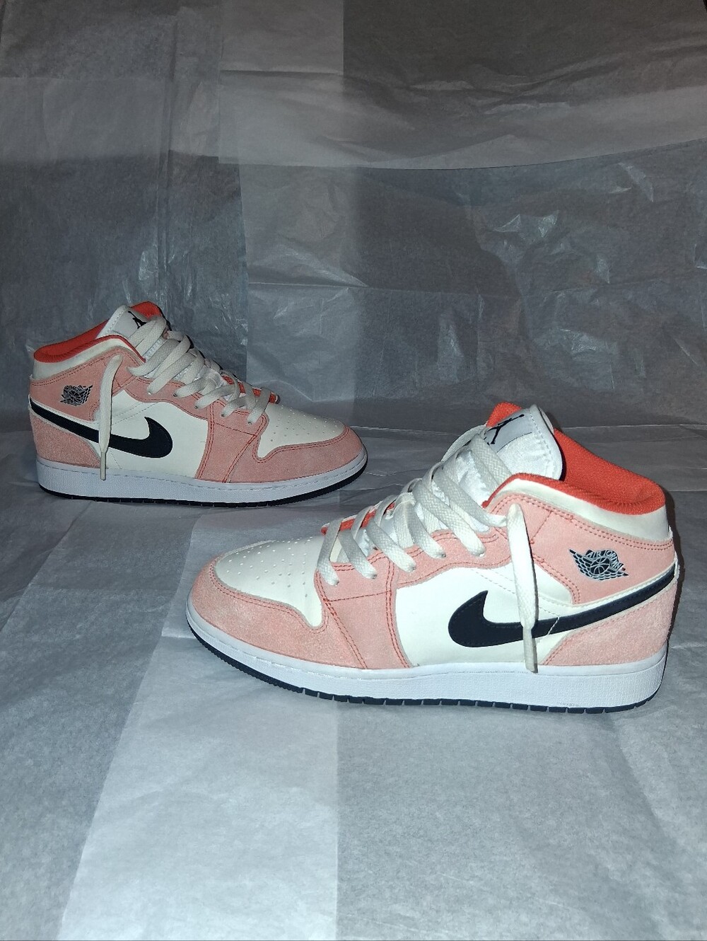 Jordan 1 Retro Orange Suede Sneakers, 7Y, Women 8.5